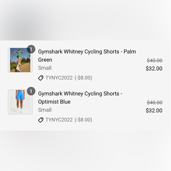 Women’s Gymshark Whitney Cycling Shorts - Blue & Green - Picture 6 of 6